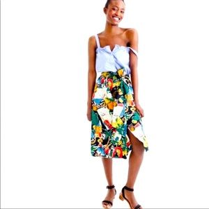 J Crew Tropical Spain Travel Print Skirt